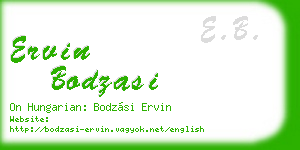 ervin bodzasi business card